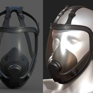 Gas mask black protection futuristic technology