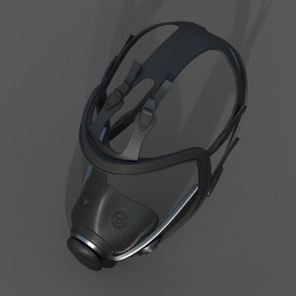 Gas mask black protection futuristic technology