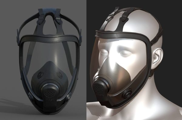 Gas mask black protection futuristic technology