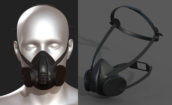 Gas mask helmet 3d model military