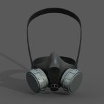 Gas mask helmet 3d model military combat fantasy cyborg armor
