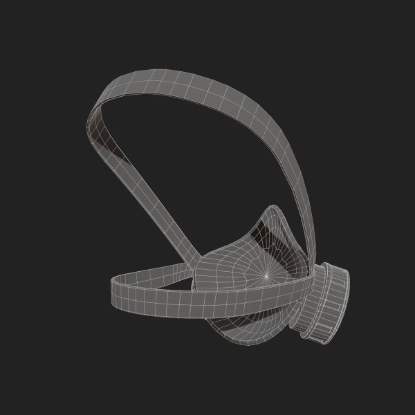 Gas mask helmet 3d model military combat fantasy cyborg armor