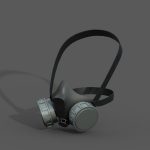Gas mask helmet 3d model military combat fantasy cyborg armor