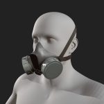 Gas mask helmet 3d model military combat fantasy cyborg armor