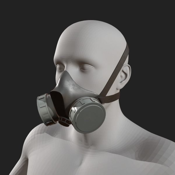 Gas mask helmet 3d model military combat fantasy cyborg armor