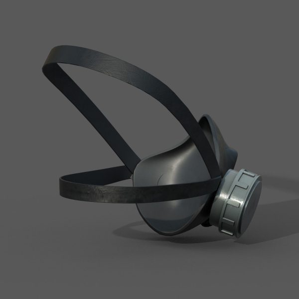Gas mask helmet 3d model military combat fantasy cyborg armor
