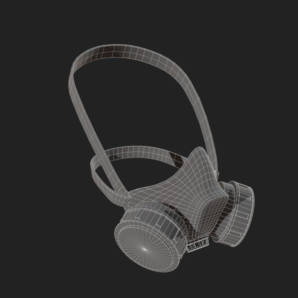 Gas mask helmet 3d model military combat fantasy cyborg armor