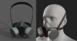 Gas mask helmet 3d model military combat fantasy cyborg armor