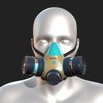 Gas mask helmet scifi futuristic respirator plastic