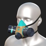 Gas mask helmet scifi futuristic respirator plastic