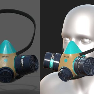 Gas mask helmet scifi futuristic respirator plastic