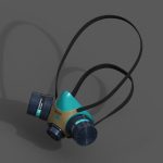 Gas mask helmet scifi futuristic respirator plastic