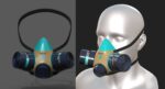Gas mask helmet scifi futuristic respirator plastic