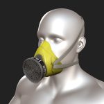 Gas mask respirator scifi military combat 3d futuristic