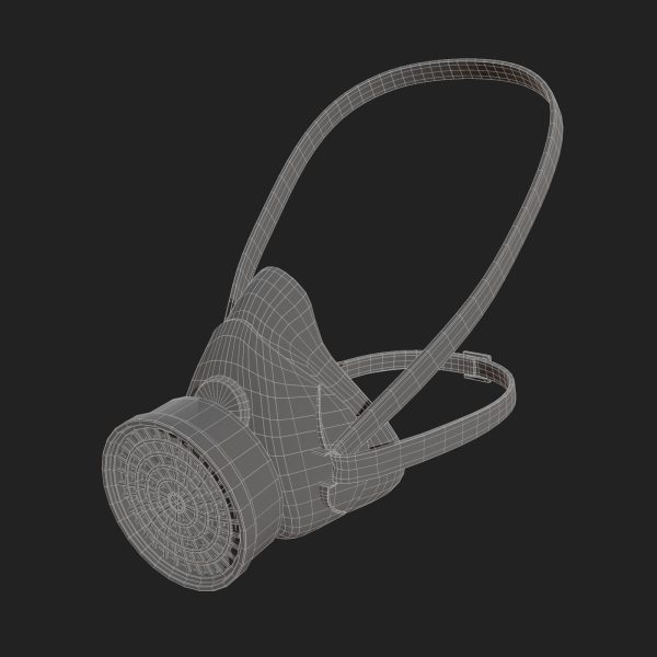 Gas mask respirator scifi military combat 3d futuristic