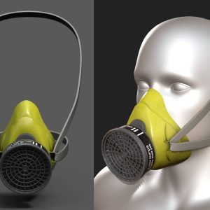 Gas mask respirator scifi military combat 3d futuristic