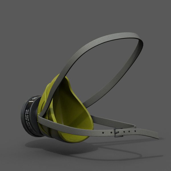 Gas mask respirator scifi military combat 3d futuristic