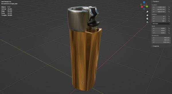 Gold clipper 3D model