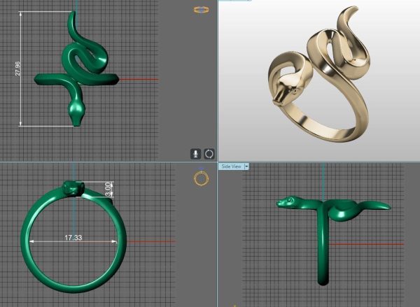 gold snake ring