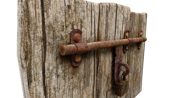 Grungy door latch