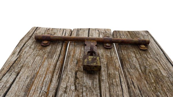 Grungy door latch