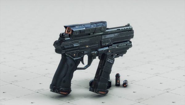 Gun and Boxes SciFi - PBR 3D Asset Kit