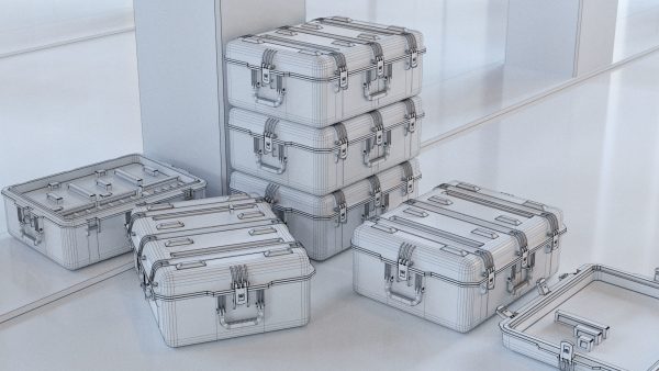 Gun and Boxes SciFi - PBR 3D Asset Kit