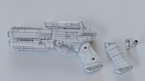 Gun and Boxes SciFi - PBR 3D Asset Kit