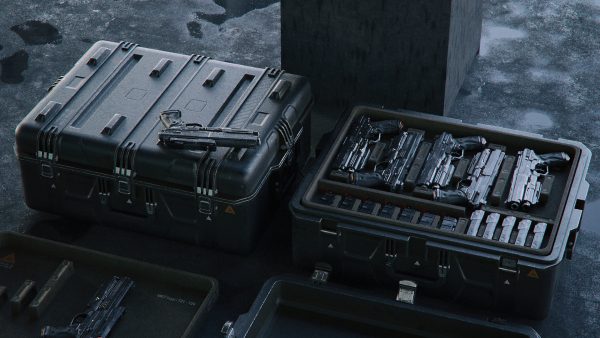 Gun and Boxes SciFi - PBR 3D Asset Kit