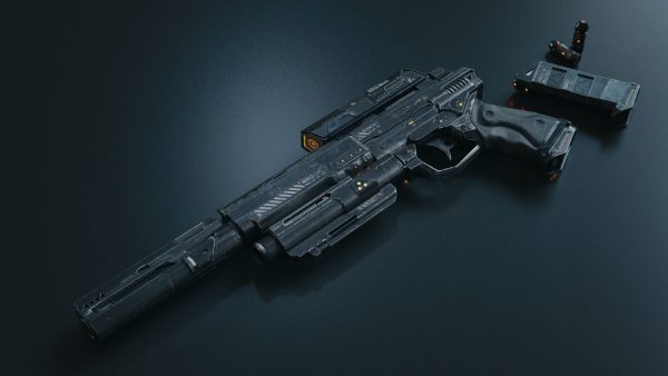 Gun and Boxes SciFi - PBR 3D Asset Kit