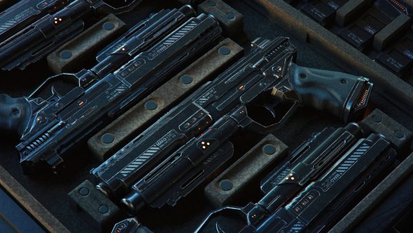 Gun and Boxes SciFi - PBR 3D Asset Kit