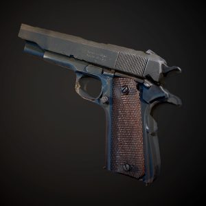 Gun Pistol with Alpha Map Seamless PBR Texture