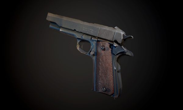 Gun Pistol with Alpha Map Seamless PBR Texture