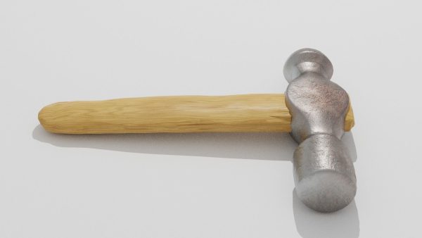 Hammer with wooden handle