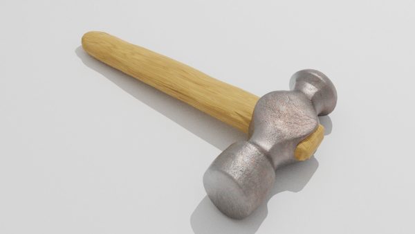 Hammer with wooden handle