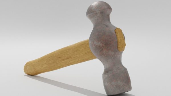 Hammer with wooden handle