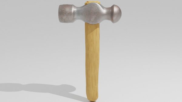 Hammer with wooden handle