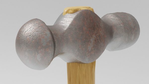 Hammer with wooden handle