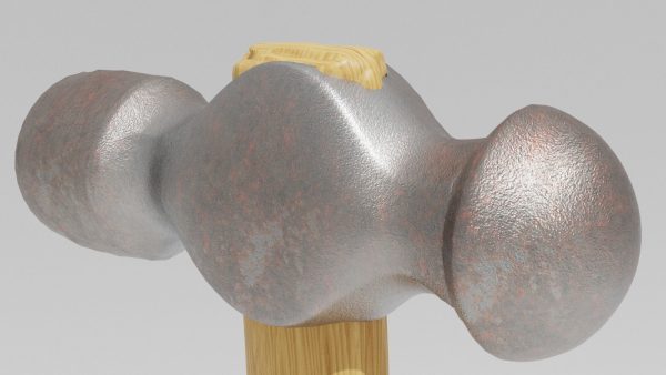 Hammer with wooden handle