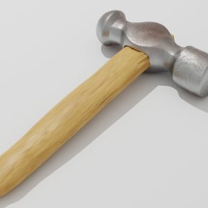 Hammer with wooden handle