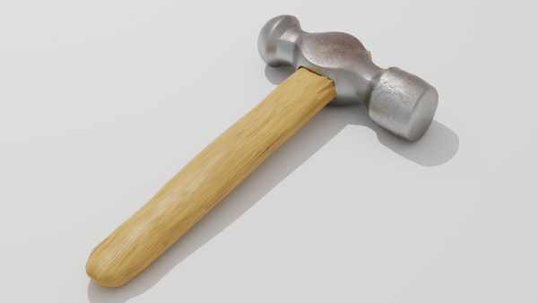 Hammer with wooden handle