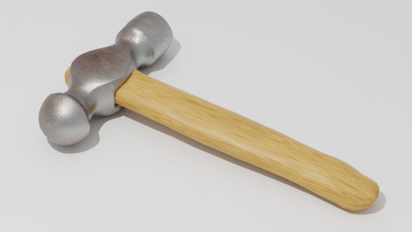 Hammer with wooden handle