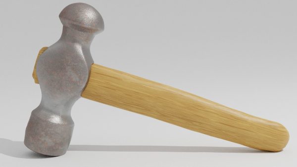 Hammer with wooden handle