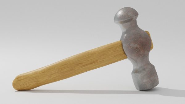 Hammer with wooden handle