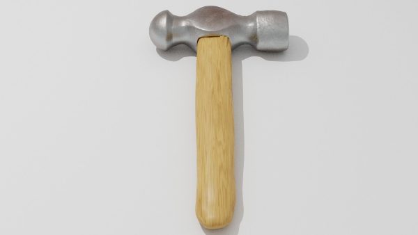 Hammer with wooden handle