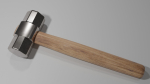 Hammer 3d model low poly with wooden handle