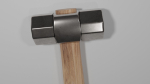 Hammer 3d model low poly with wooden handle