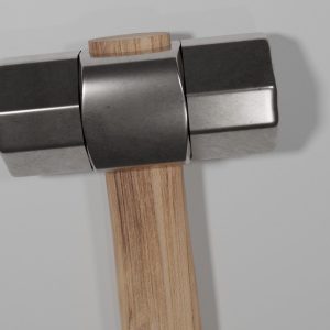 Hammer 3d model low poly with wooden handle
