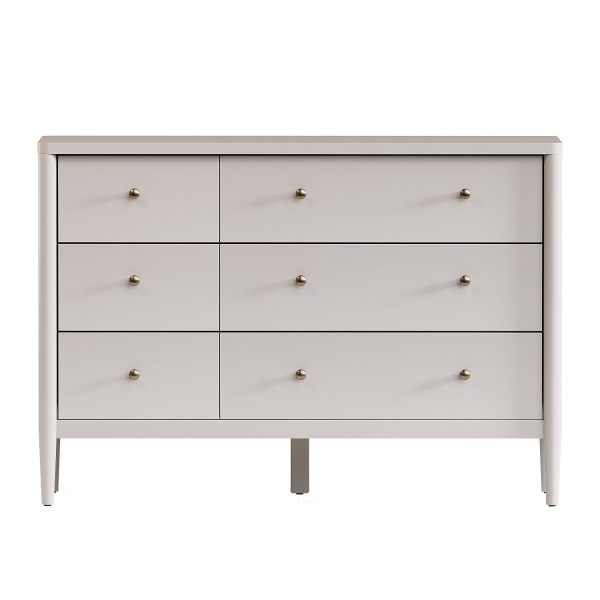 Hampshire Cozy Grey Wood 6 Drawer Kids Dresser