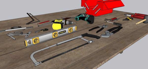 Hand tools complete 3d model